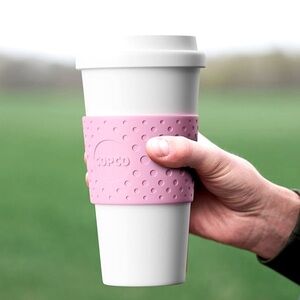 Copco Acadia Pink Travel Mug 16oz Insulated Double Wall Plastic Leak proof lid